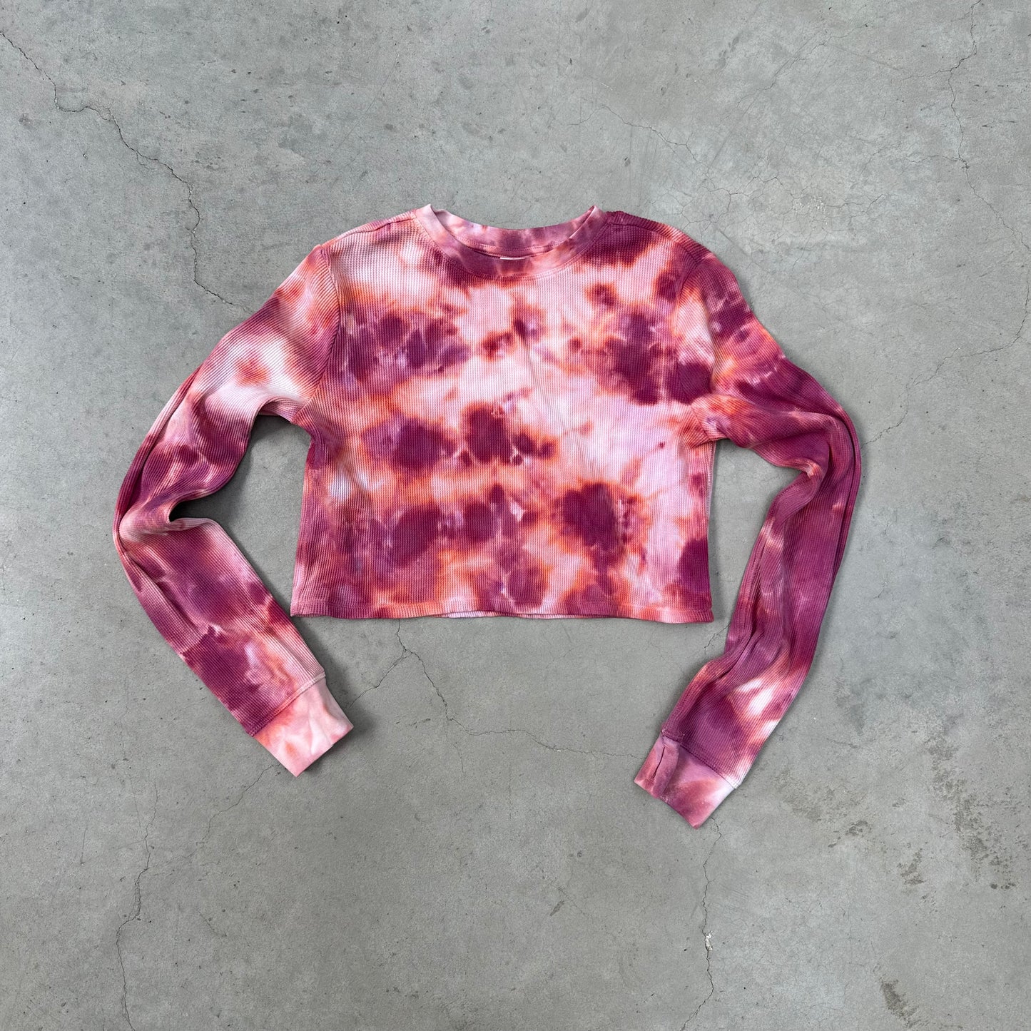 Women's Cropped Long Sleeve Waffle T (M)