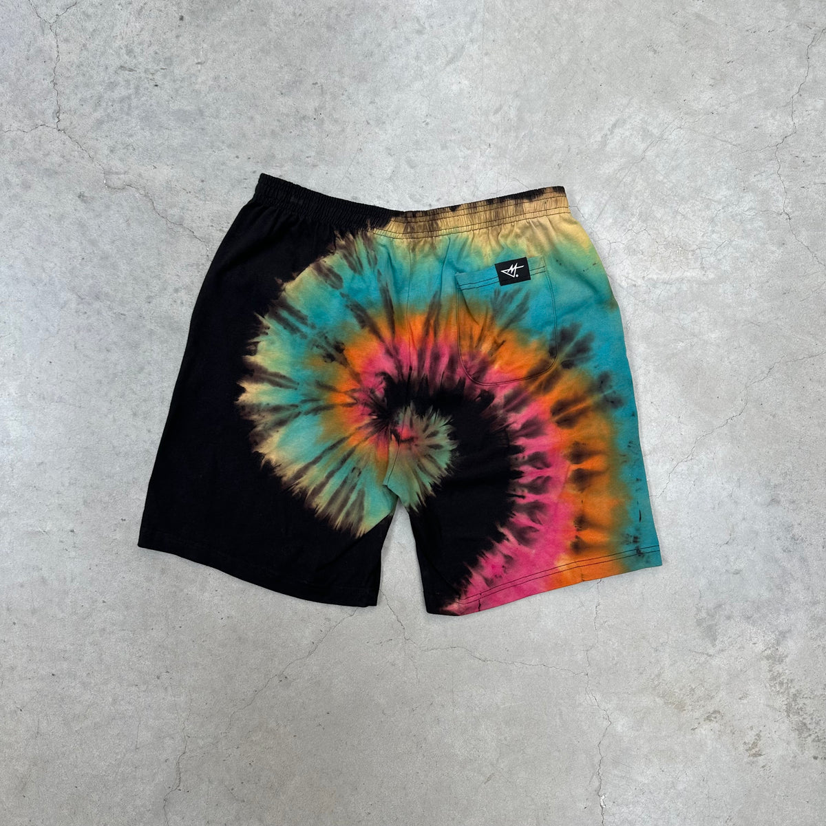 Reverse Dyed Rainbow Black Short